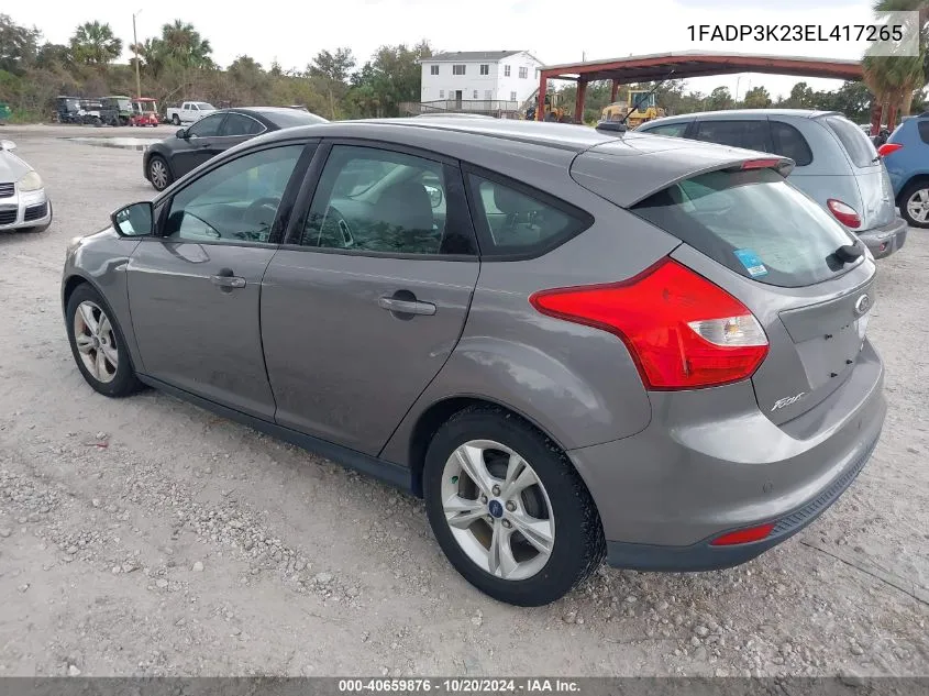 2014 Ford Focus Se VIN: 1FADP3K23EL417265 Lot: 40659876