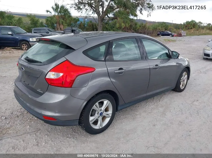 2014 Ford Focus Se VIN: 1FADP3K23EL417265 Lot: 40659876