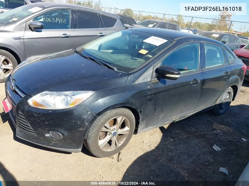 2014 Ford Focus Se VIN: 1FADP3F26EL161018 Lot: 40660635