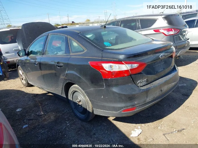 2014 Ford Focus Se VIN: 1FADP3F26EL161018 Lot: 40660635