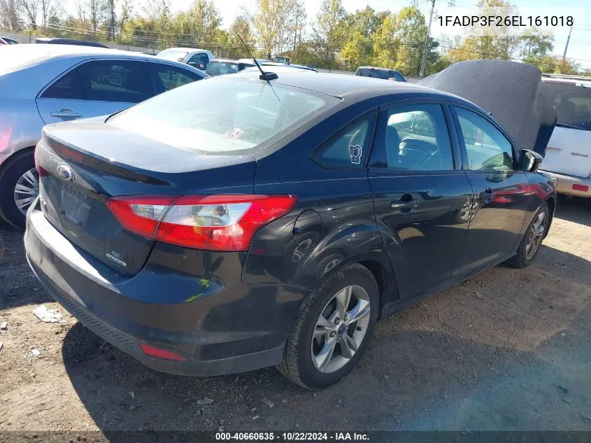 2014 Ford Focus Se VIN: 1FADP3F26EL161018 Lot: 40660635