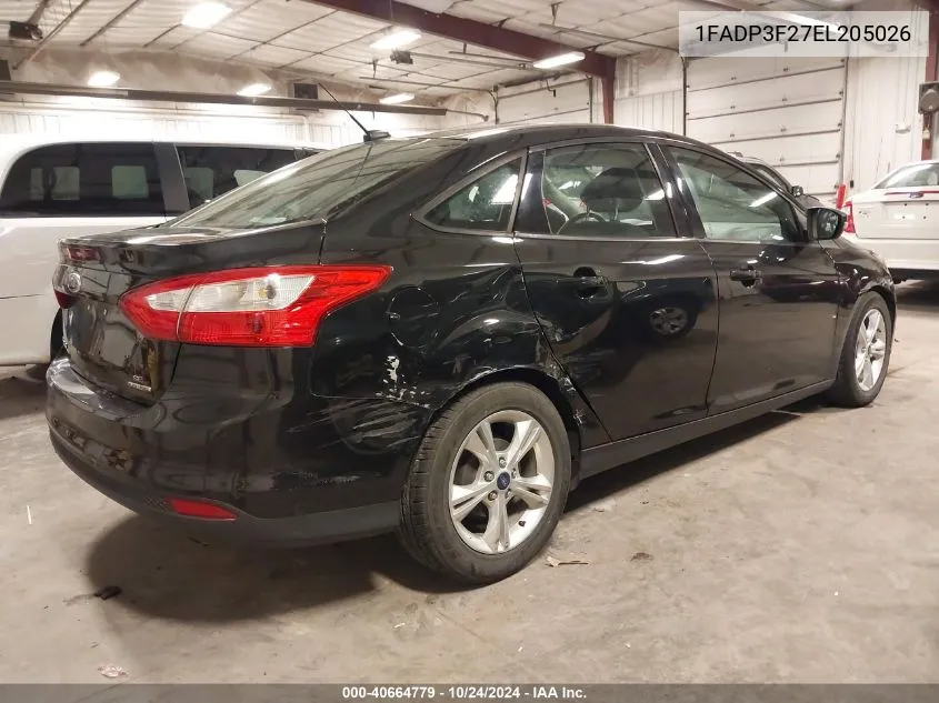 2014 Ford Focus Se VIN: 1FADP3F27EL205026 Lot: 40664779