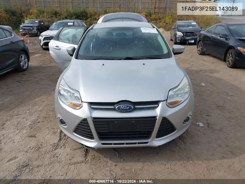 2014 Ford Focus Se VIN: 1FADP3F25EL143089 Lot: 40667716