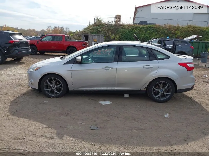 2014 Ford Focus Se VIN: 1FADP3F25EL143089 Lot: 40667716