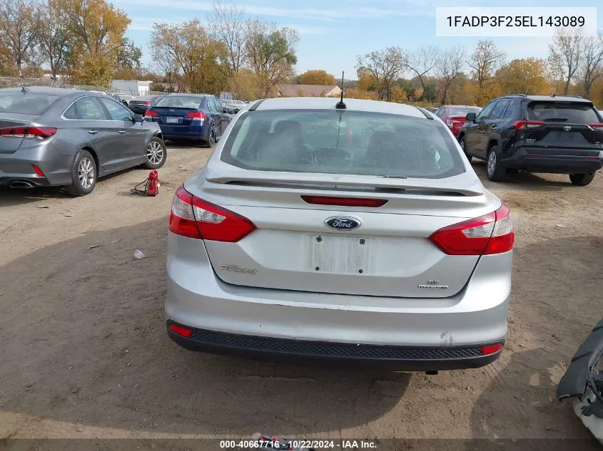 2014 Ford Focus Se VIN: 1FADP3F25EL143089 Lot: 40667716