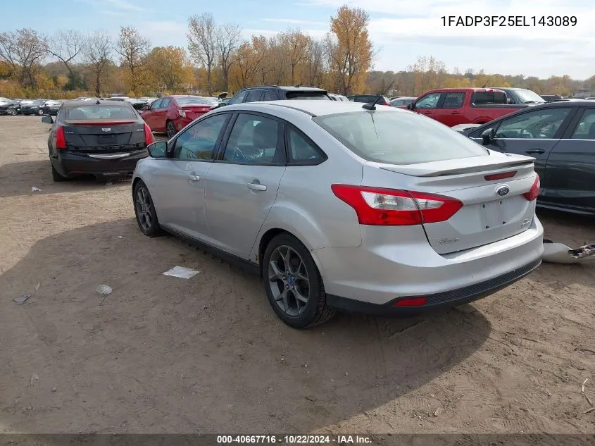 2014 Ford Focus Se VIN: 1FADP3F25EL143089 Lot: 40667716