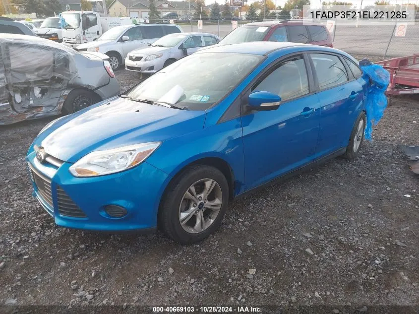 2014 Ford Focus Se VIN: 1FADP3F21EL221285 Lot: 40669103