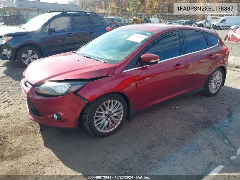 2014 Ford Focus Titanium VIN: 1FADP3N2XEL178387 Lot: 40673941