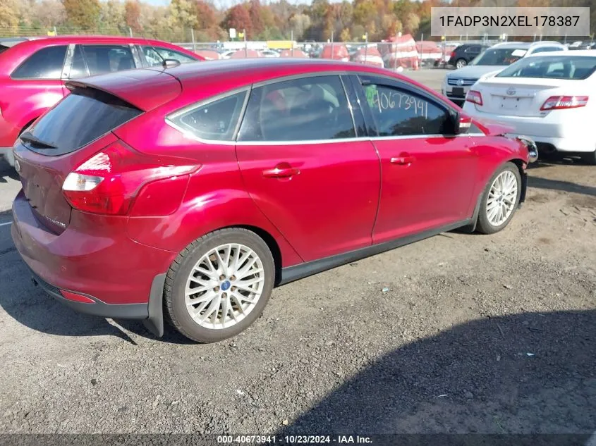 2014 Ford Focus Titanium VIN: 1FADP3N2XEL178387 Lot: 40673941