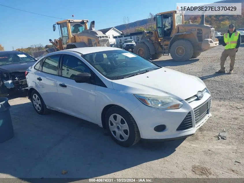 2014 Ford Focus S VIN: 1FADP3E27EL370429 Lot: 40674331