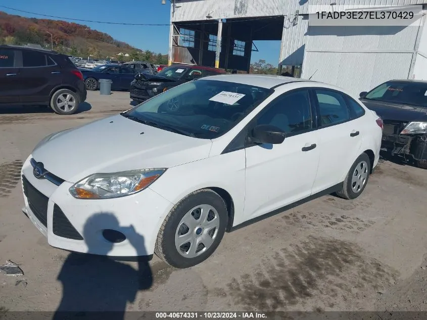 2014 Ford Focus S VIN: 1FADP3E27EL370429 Lot: 40674331