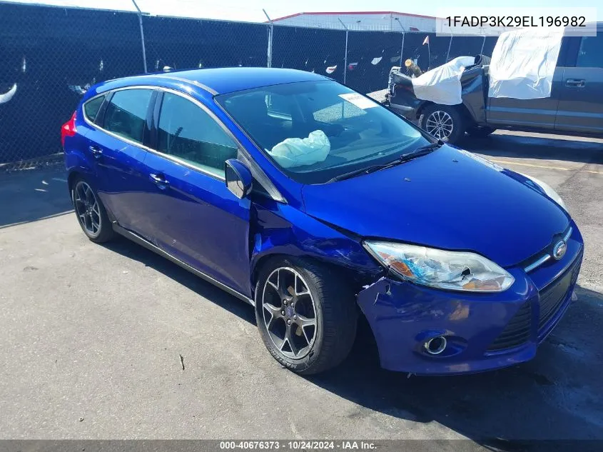 2014 Ford Focus Se VIN: 1FADP3K29EL196982 Lot: 40676373