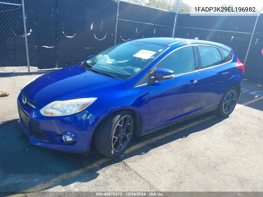 2014 Ford Focus Se VIN: 1FADP3K29EL196982 Lot: 40676373