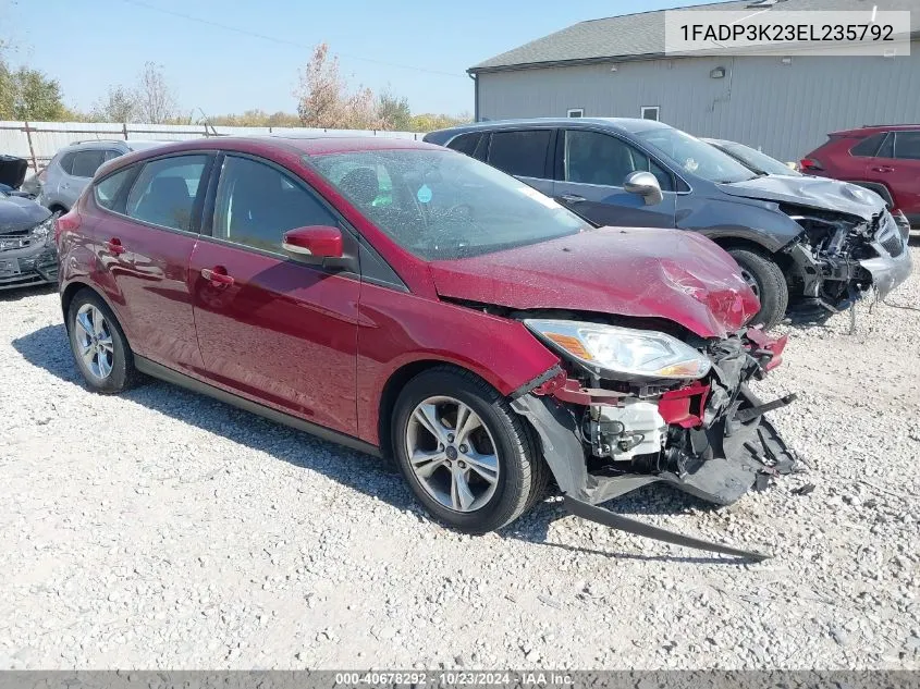 2014 Ford Focus Se VIN: 1FADP3K23EL235792 Lot: 40678292