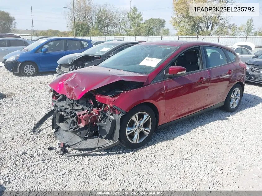 2014 Ford Focus Se VIN: 1FADP3K23EL235792 Lot: 40678292