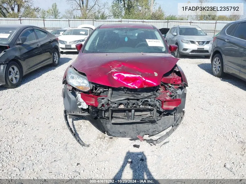 2014 Ford Focus Se VIN: 1FADP3K23EL235792 Lot: 40678292