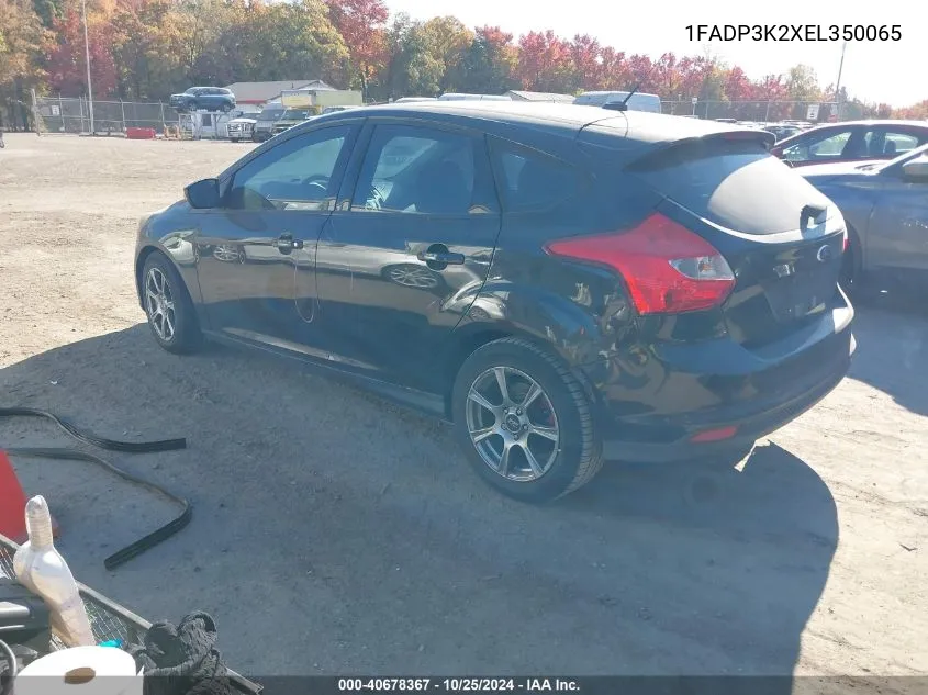 2014 Ford Focus Se VIN: 1FADP3K2XEL350065 Lot: 40678367