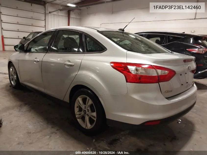 2014 Ford Focus Se VIN: 1FADP3F23EL142460 Lot: 40680520