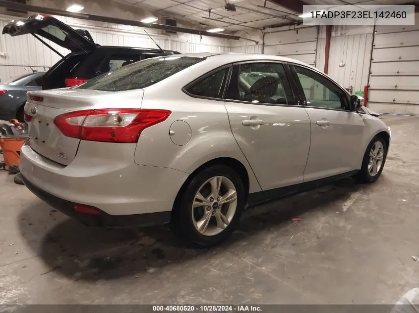 2014 Ford Focus Se VIN: 1FADP3F23EL142460 Lot: 40680520