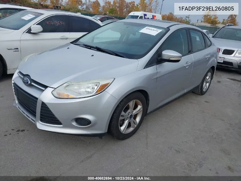 2014 Ford Focus Se VIN: 1FADP3F29EL260805 Lot: 40682694