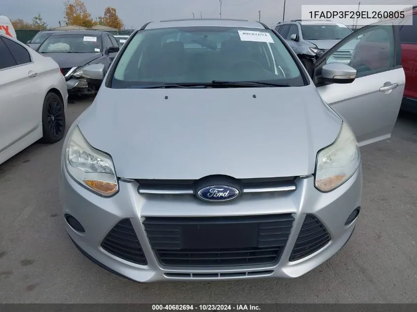 2014 Ford Focus Se VIN: 1FADP3F29EL260805 Lot: 40682694