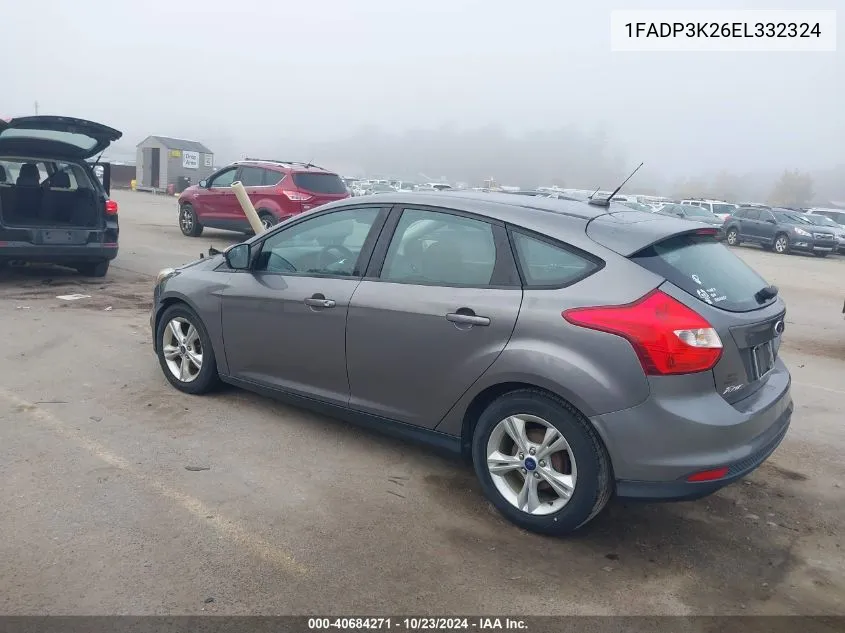 2014 Ford Focus Se VIN: 1FADP3K26EL332324 Lot: 40684271