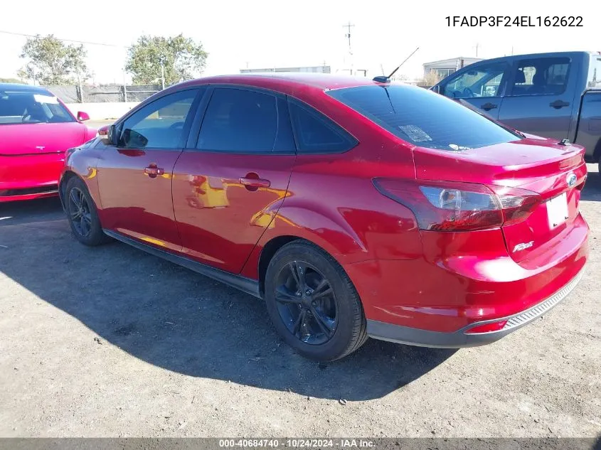 2014 Ford Focus Se VIN: 1FADP3F24EL162622 Lot: 40684740