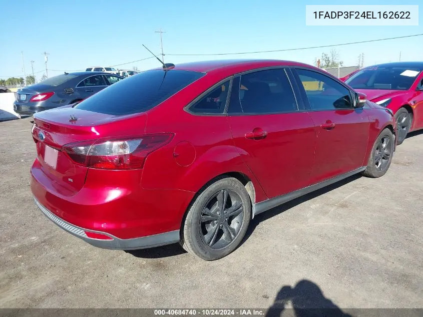 2014 Ford Focus Se VIN: 1FADP3F24EL162622 Lot: 40684740