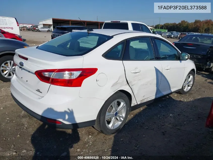 2014 Ford Focus Se VIN: 1FADP3F20EL373588 Lot: 40686528