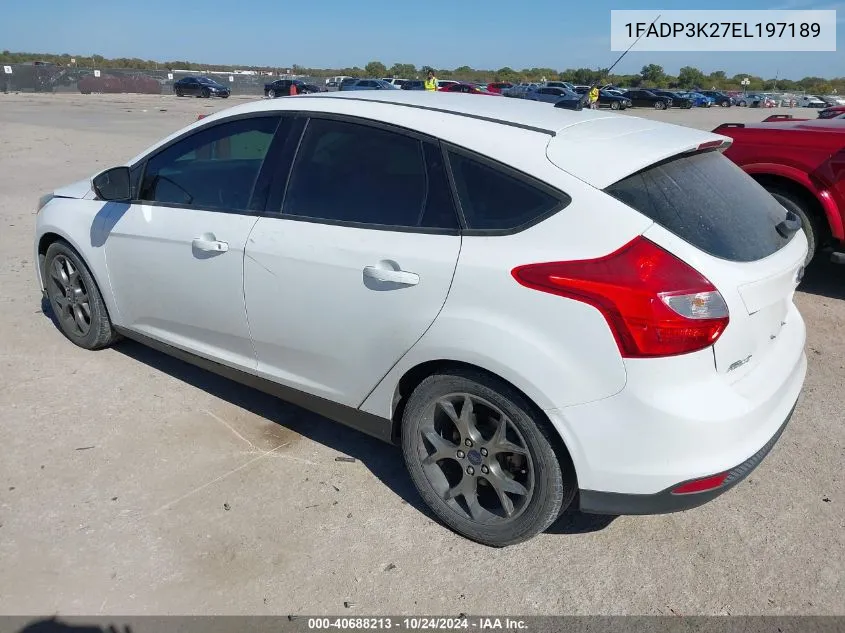 2014 Ford Focus Se VIN: 1FADP3K27EL197189 Lot: 40688213