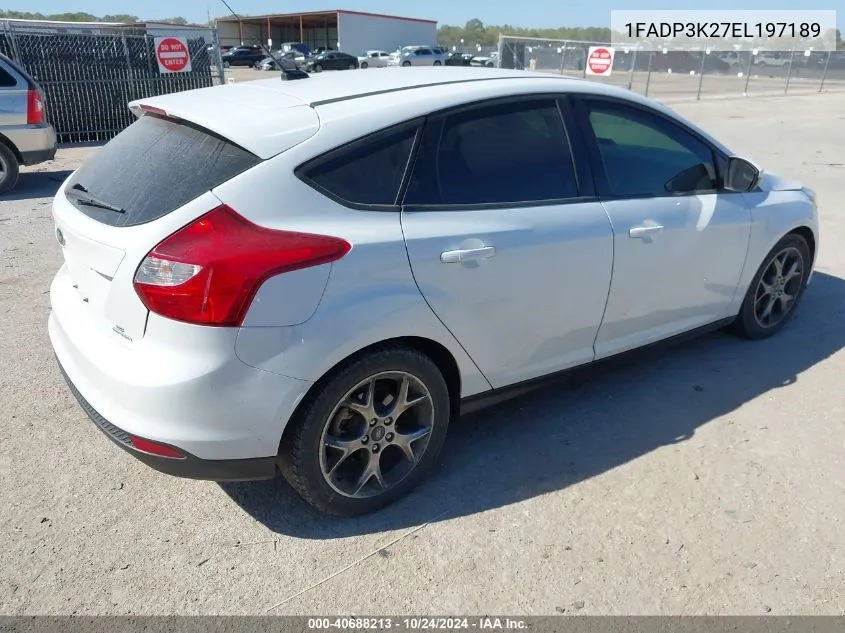 2014 Ford Focus Se VIN: 1FADP3K27EL197189 Lot: 40688213