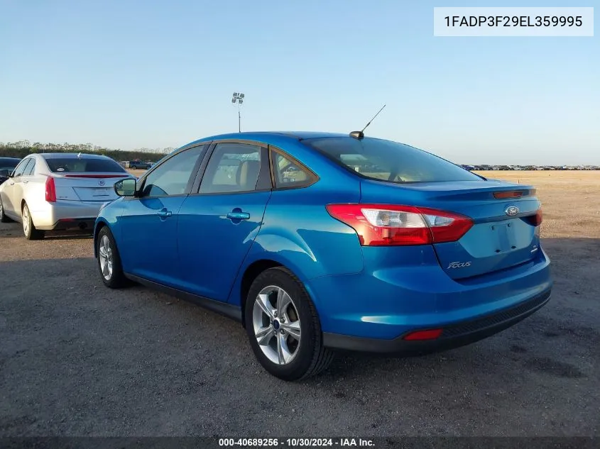 2014 Ford Focus Se VIN: 1FADP3F29EL359995 Lot: 40689256