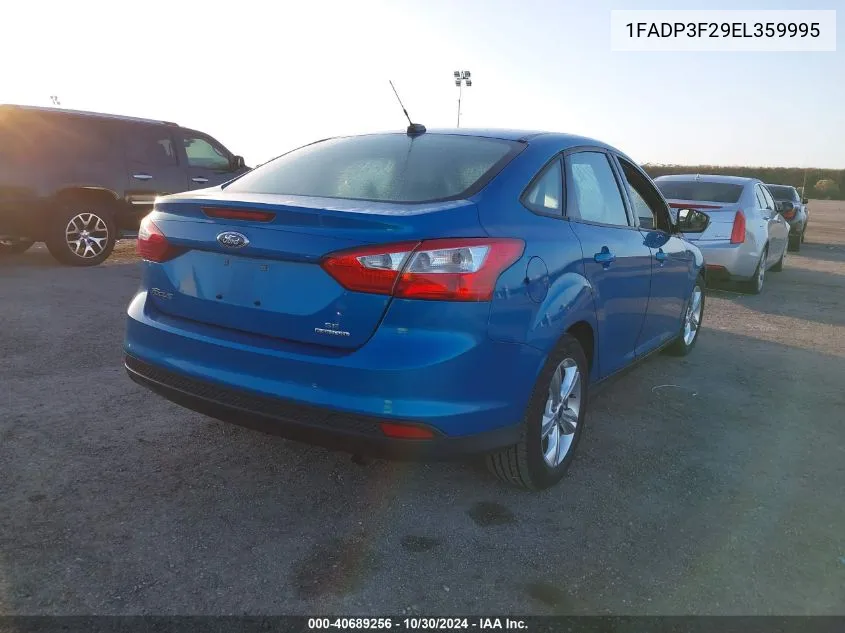 2014 Ford Focus Se VIN: 1FADP3F29EL359995 Lot: 40689256