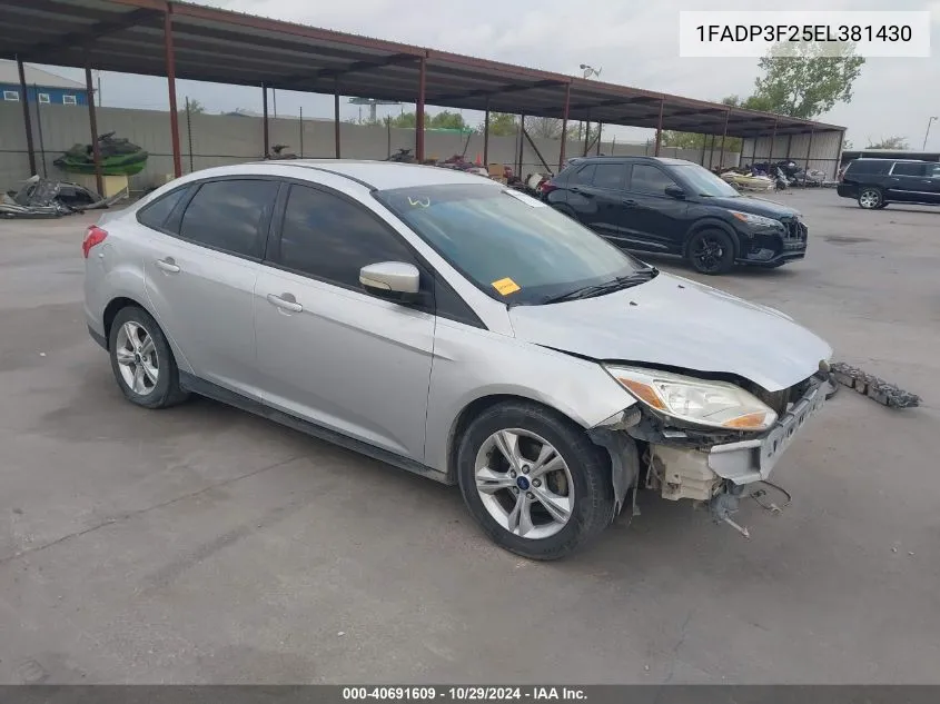 2014 Ford Focus Se VIN: 1FADP3F25EL381430 Lot: 40691609