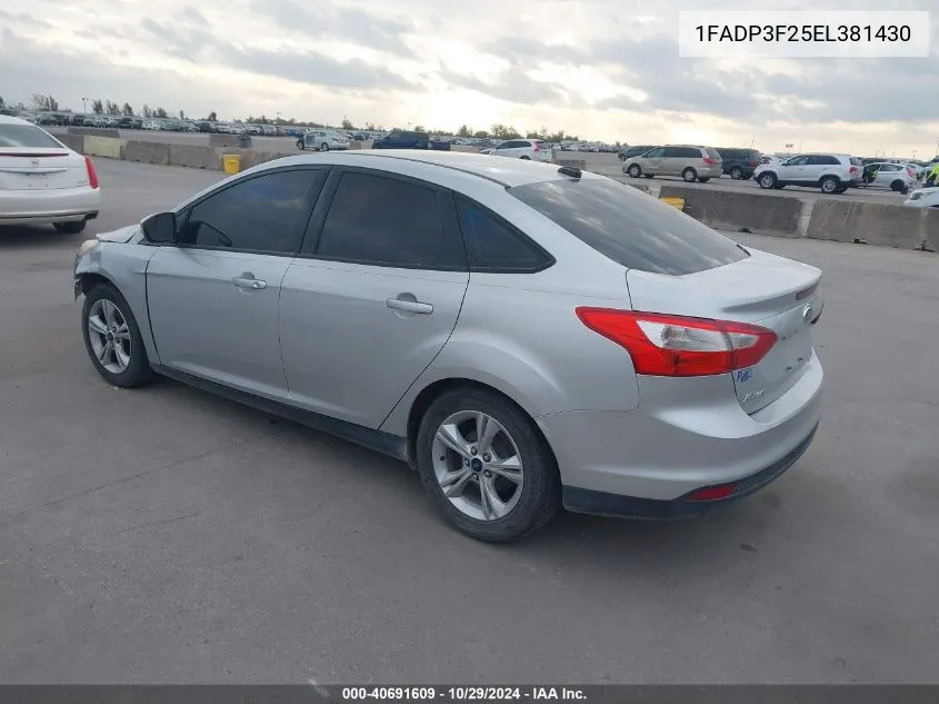 2014 Ford Focus Se VIN: 1FADP3F25EL381430 Lot: 40691609