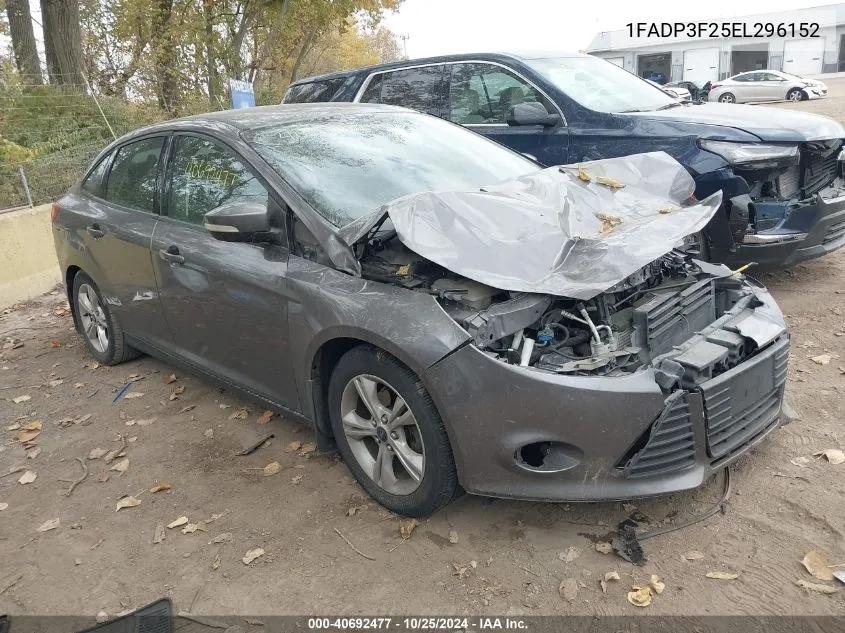 2014 Ford Focus Se VIN: 1FADP3F25EL296152 Lot: 40692477