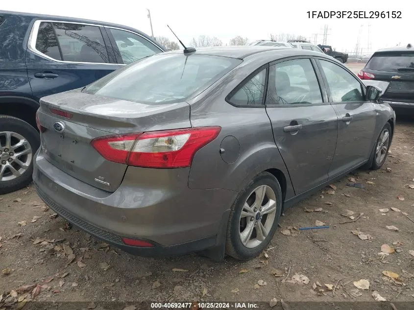 2014 Ford Focus Se VIN: 1FADP3F25EL296152 Lot: 40692477