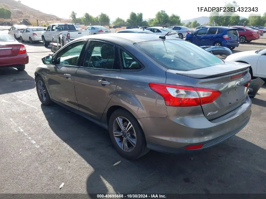 2014 Ford Focus Se VIN: 1FADP3F23EL432343 Lot: 40695668