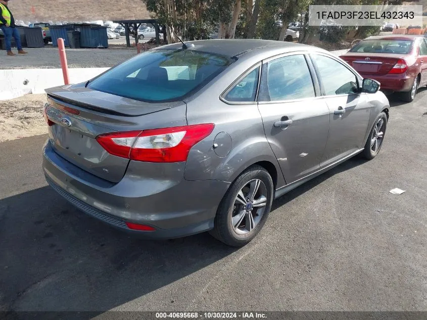 2014 Ford Focus Se VIN: 1FADP3F23EL432343 Lot: 40695668