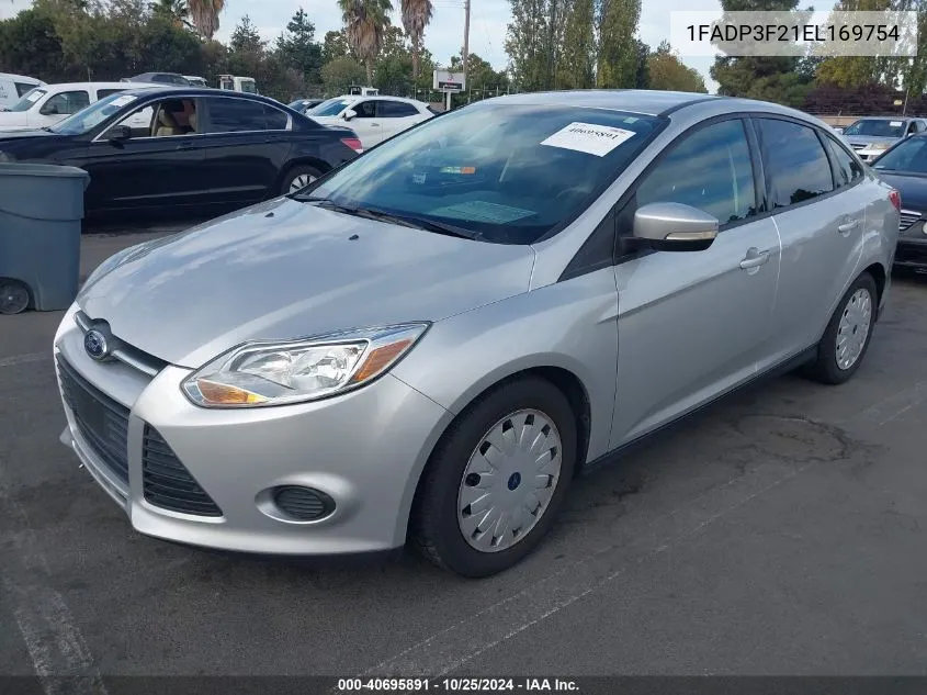 2014 Ford Focus Se VIN: 1FADP3F21EL169754 Lot: 40695891