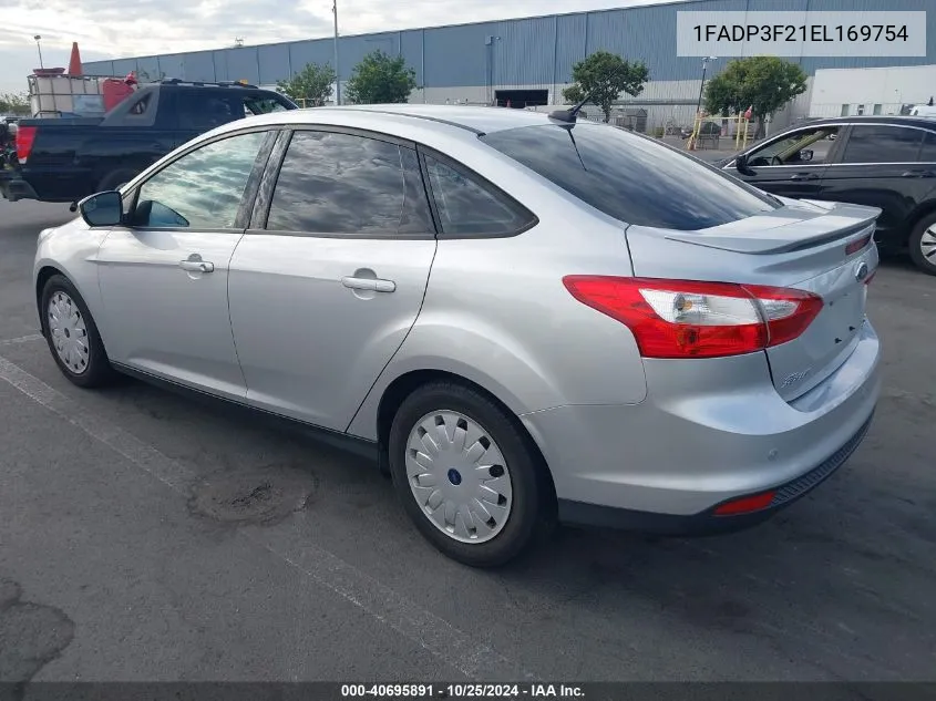 2014 Ford Focus Se VIN: 1FADP3F21EL169754 Lot: 40695891