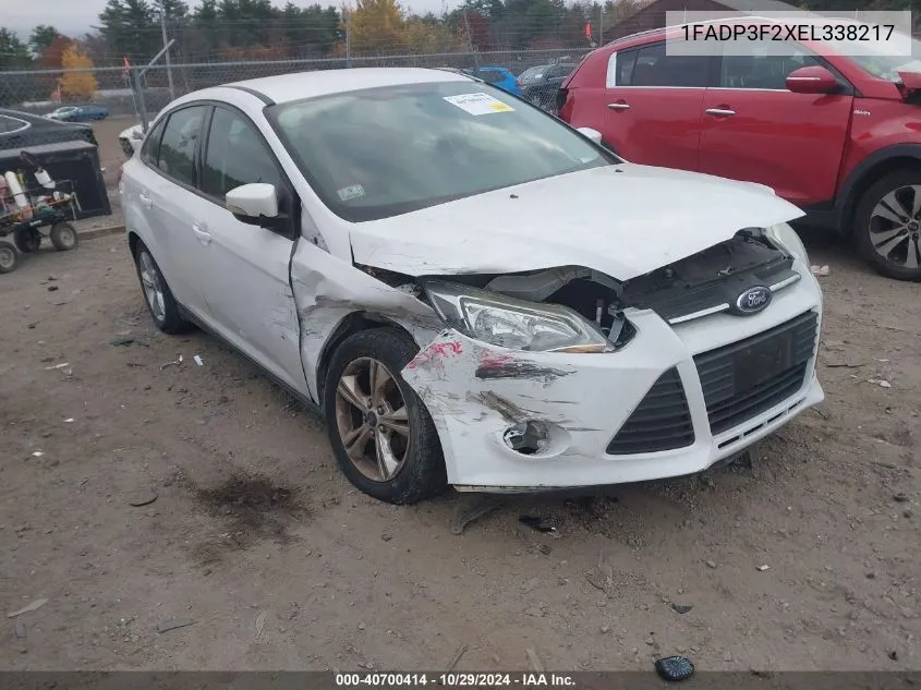 2014 Ford Focus Se VIN: 1FADP3F2XEL338217 Lot: 40700414