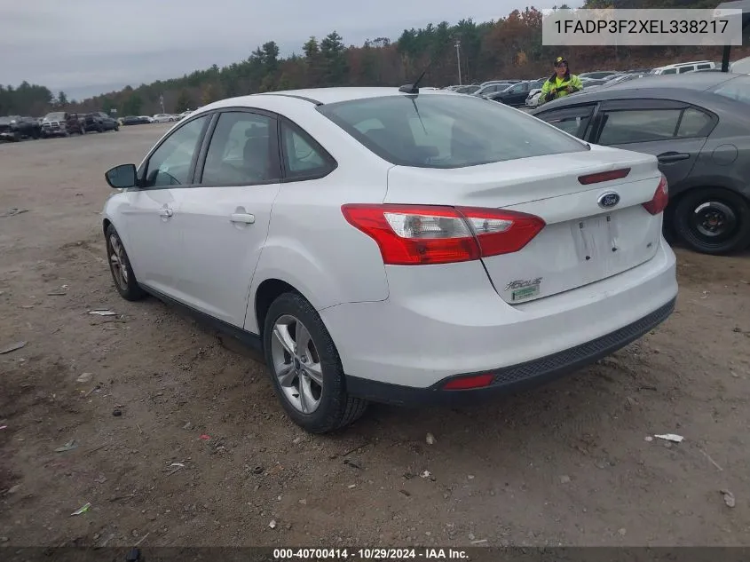 2014 Ford Focus Se VIN: 1FADP3F2XEL338217 Lot: 40700414