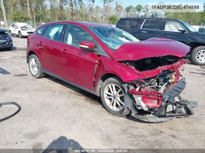 2014 Ford Focus Se VIN: 1FADP3K22EL414888 Lot: 40701186