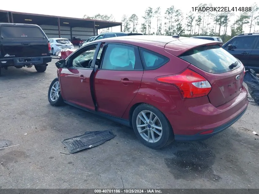 2014 Ford Focus Se VIN: 1FADP3K22EL414888 Lot: 40701186