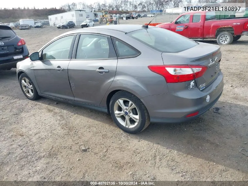 2014 Ford Focus Se VIN: 1FADP3F21EL180897 Lot: 40702135