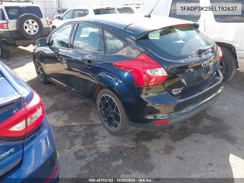 2014 Ford Focus Se VIN: 1FADP3K25EL192637 Lot: 40703182