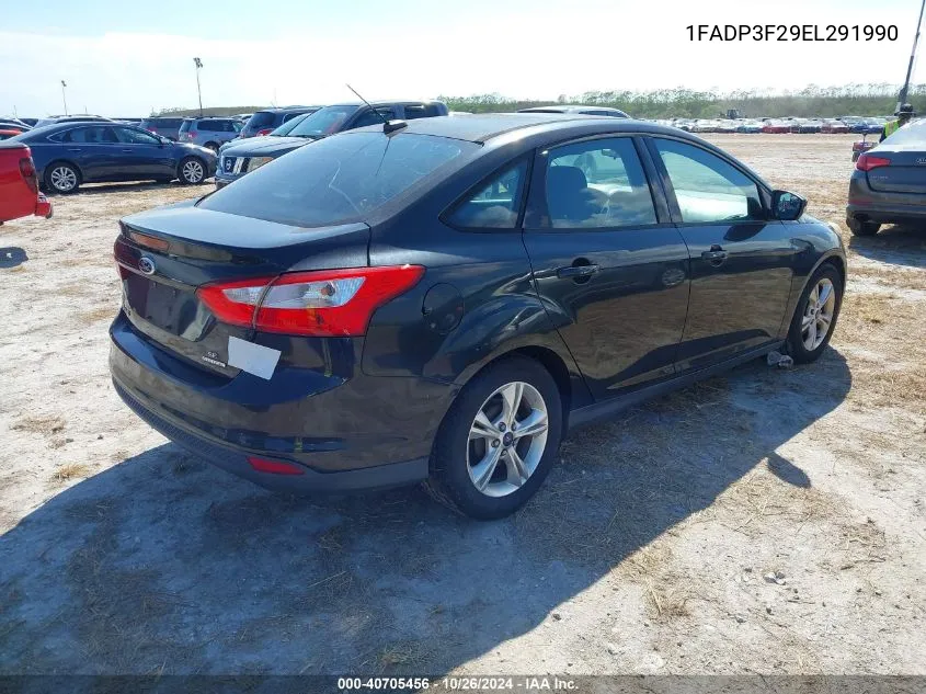 2014 Ford Focus Se VIN: 1FADP3F29EL291990 Lot: 40705456