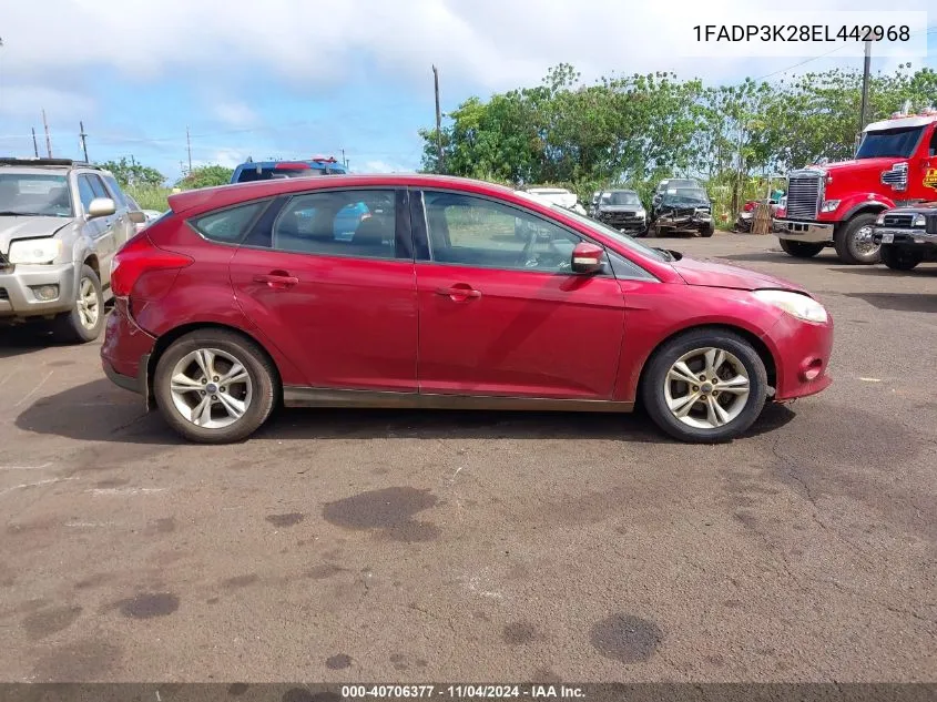 2014 Ford Focus Se VIN: 1FADP3K28EL442968 Lot: 40706377