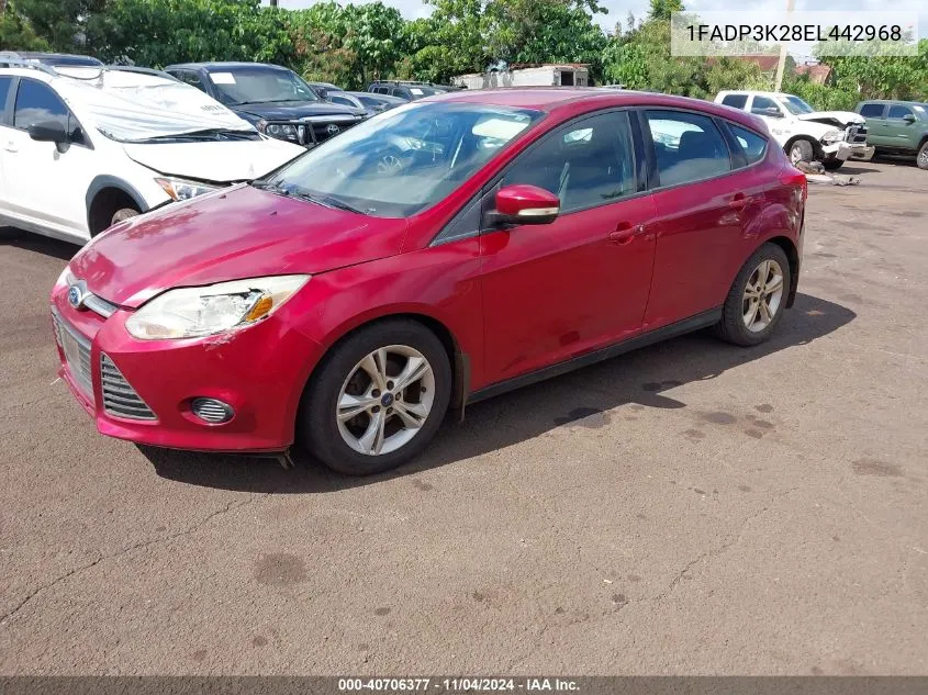 2014 Ford Focus Se VIN: 1FADP3K28EL442968 Lot: 40706377